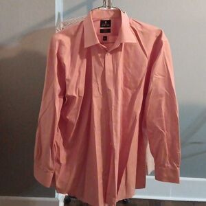 Stafford Men's Button Up Dress Shirt 18 1/2  Salmon.